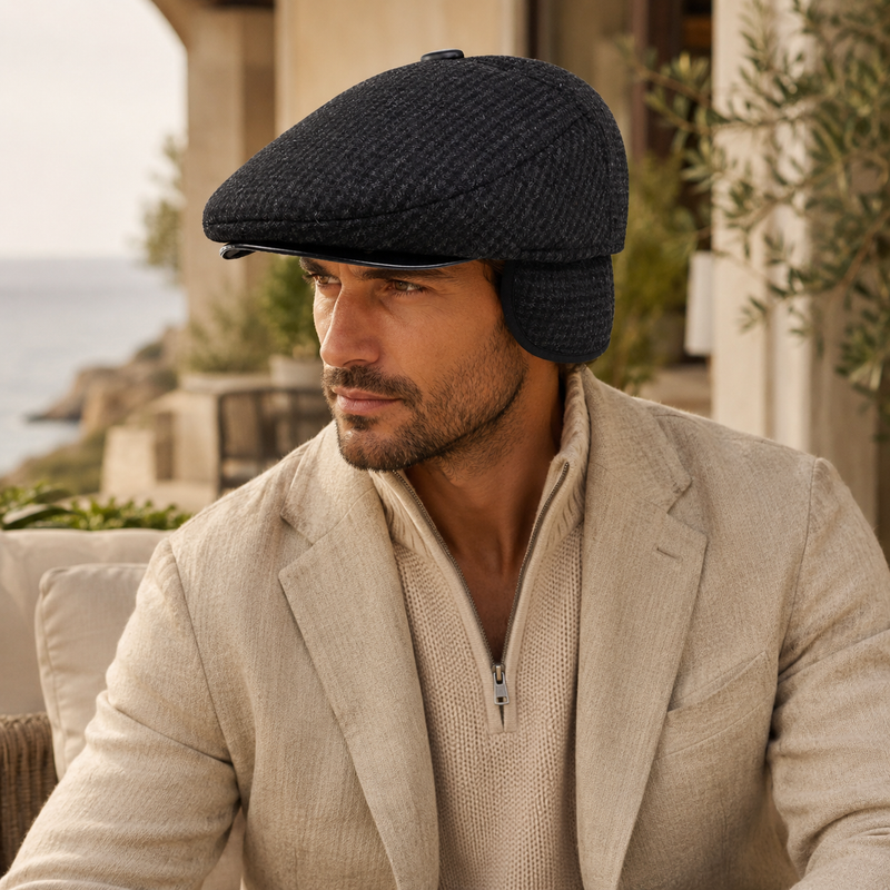Sterling Classic Ear Flap Flat Cap™ Wool Blend Warm Coverage