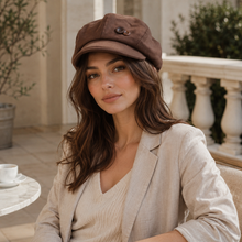 Sterling Cloud Style Beret™ Brown Fabric Newsboy Pumpkin Crown