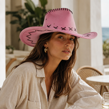 Sterling Pink Cowboy Hat™ Western Shape Felt Brim Stitch Trim