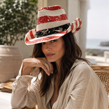 Sterling Cowboy Hat™ Holiday Western Straw Stripe Star Band