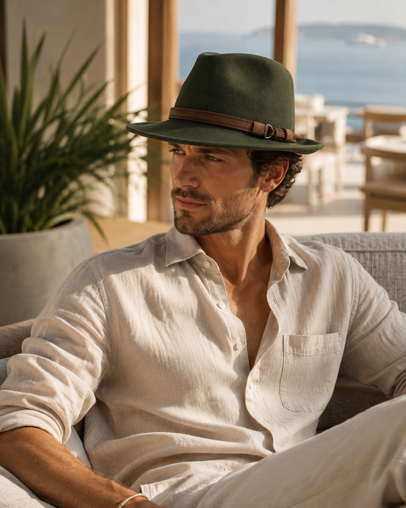 Sterling Franklin™ Wool Trilby Hat Short Brim Leather Band