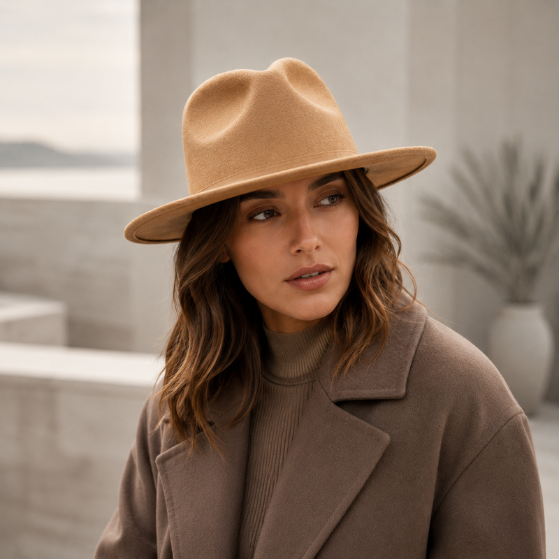 Sterling New Woolen™ Casual Fedora Hat Pinch Crown Woolen Band