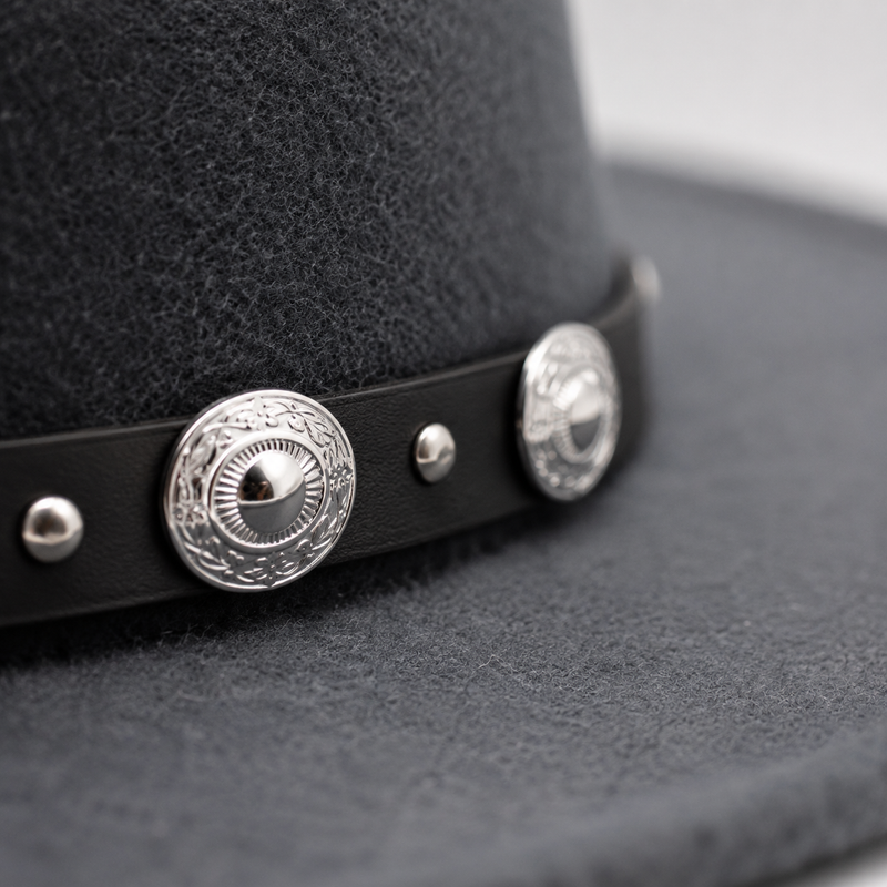 Sterling Retro Top™ Hat With Metal Belt Jazz Hat Fedoras Hat