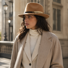 Sterling Ashton™ Wide Brim Cashmere Fedora Stitched Band