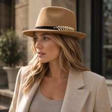 Sterling Ashton™ Wide Brim Cashmere Fedora Stitched Band