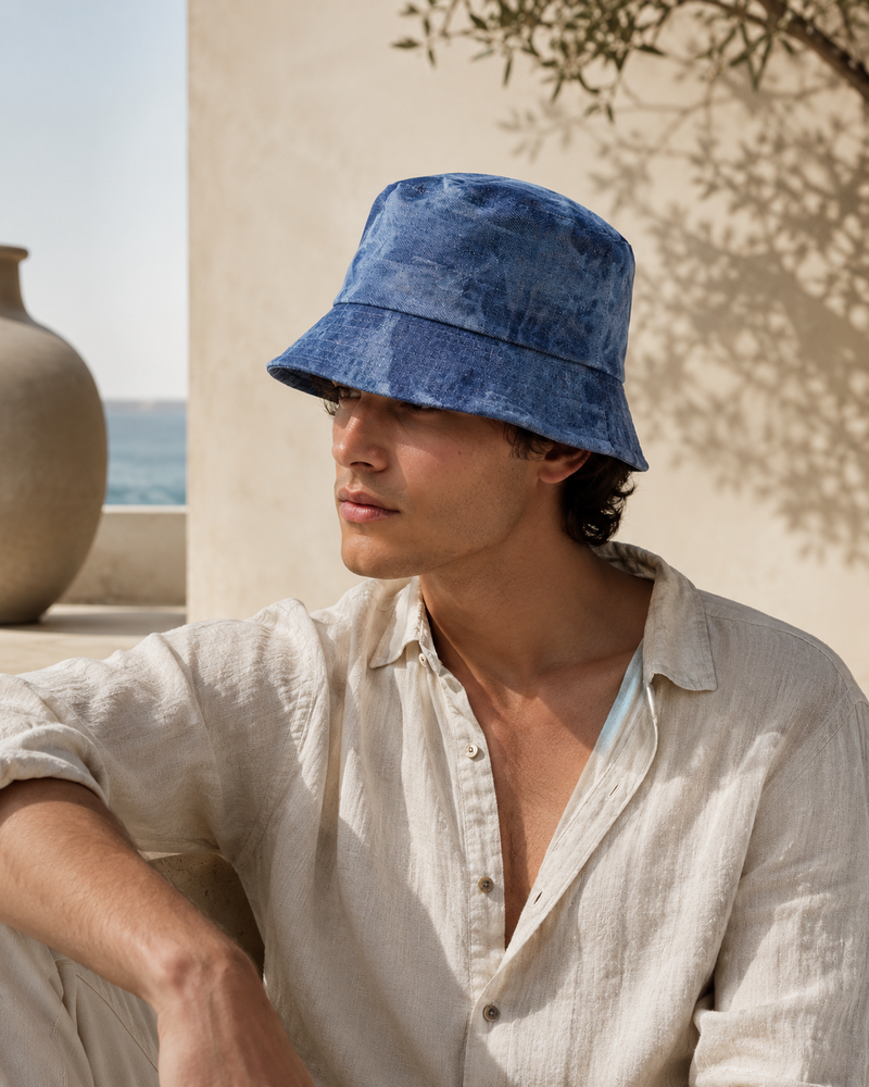 Sterling Denim Blue Bucket Hat™ Cotton Soft Brim