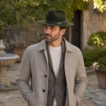 Sterling Raleigh Feather™ Green Wool Fedora Hat With Accent