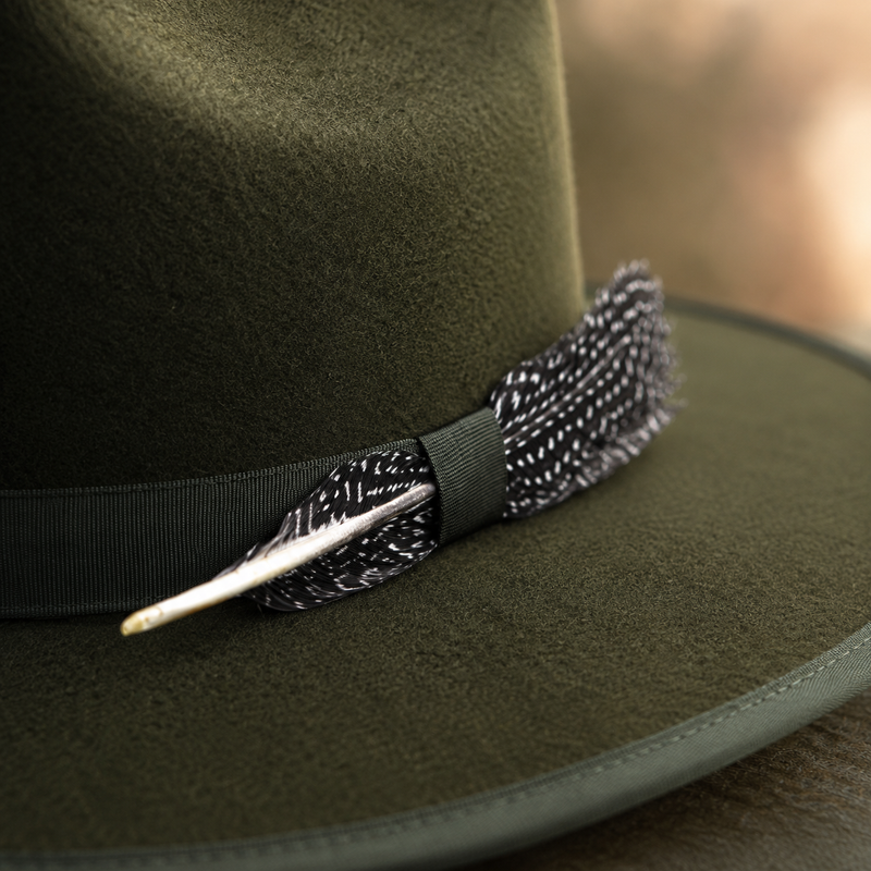 Sterling Raleigh Feather™ Green Wool Fedora Hat With Accent