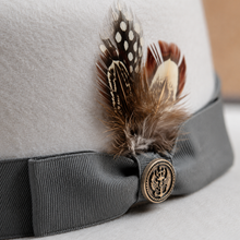 Sterling Feathers White™ Wool Fedora Hat Wool Brim Feather Accent