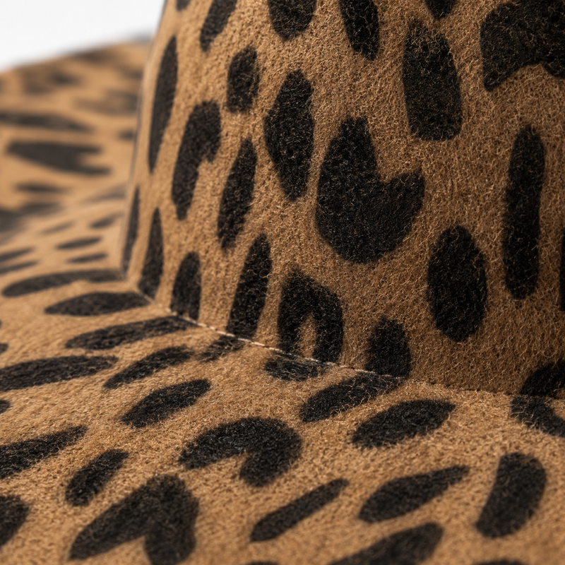 Sterling Woolen Leopard™ Print Top Hat With Flat Brim Fedoras Hat
