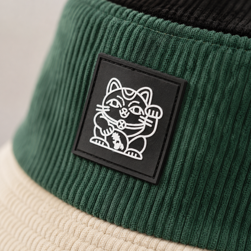 Sterling Lucky Cat™ Corduroy Bucket Hat Soft Embroidered Patch