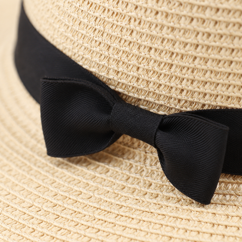 Sterling Korean Style™ Straw Bow Hat Elegant Wide Brim Summer Sun Hat