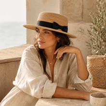 Sterling Korean Style™ Straw Bow Hat Elegant Wide Brim Summer Sun Hat
