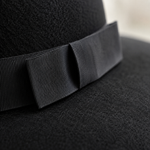 Sterling Woolenny Big™ Brim Bowler Hat Wool Felt Bow Detail