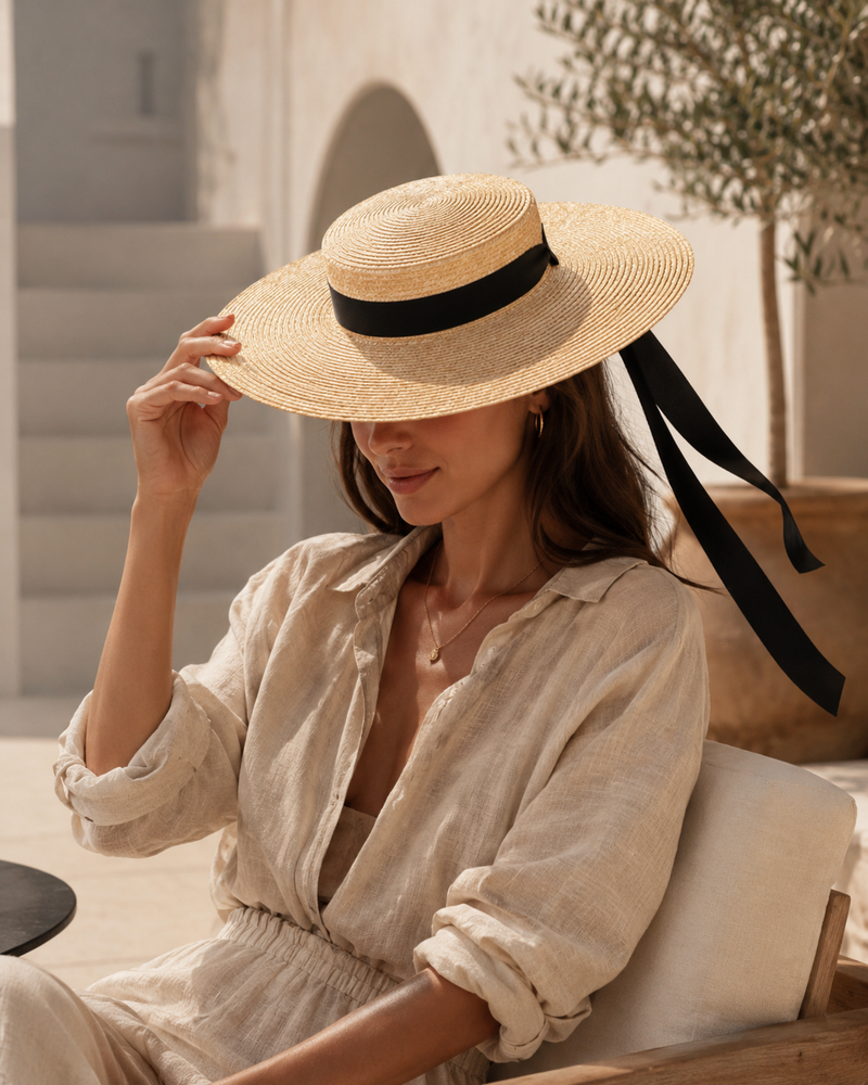 Sterling™ Urban Caps Wide Brim Straw Sun Hat Solid Weave