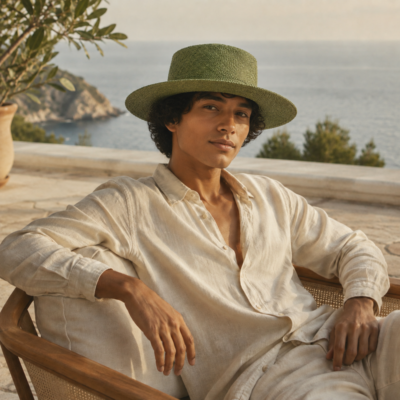 Sterling Light Body™ Dyed Treasure Grass Flat Top Bowler Hat