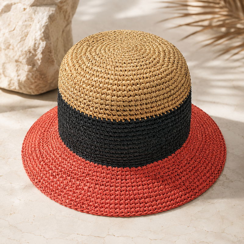 Sterling Natural Raffia™ Handmade Crochet Women's Foldable Bowler Hat