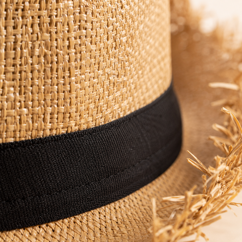 Sterling Old Straw™ Top Hat Woven Straw Black Band