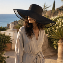Sterling Lady Fashion Woven Organza™ Straw Hat Wide Brim Organza Bow