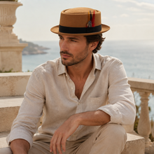 Sterling Rozzi Wool™ Pork Pie Hat Short Brim Feather Trim