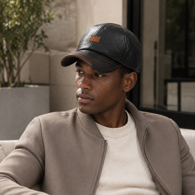 Sterling Leather Cap™ Classic Baseball Cap PU Finish Strap