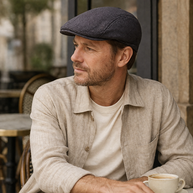 Sterling Cheesecutter Flat™ Cap Cotton Linen Adjustable Back