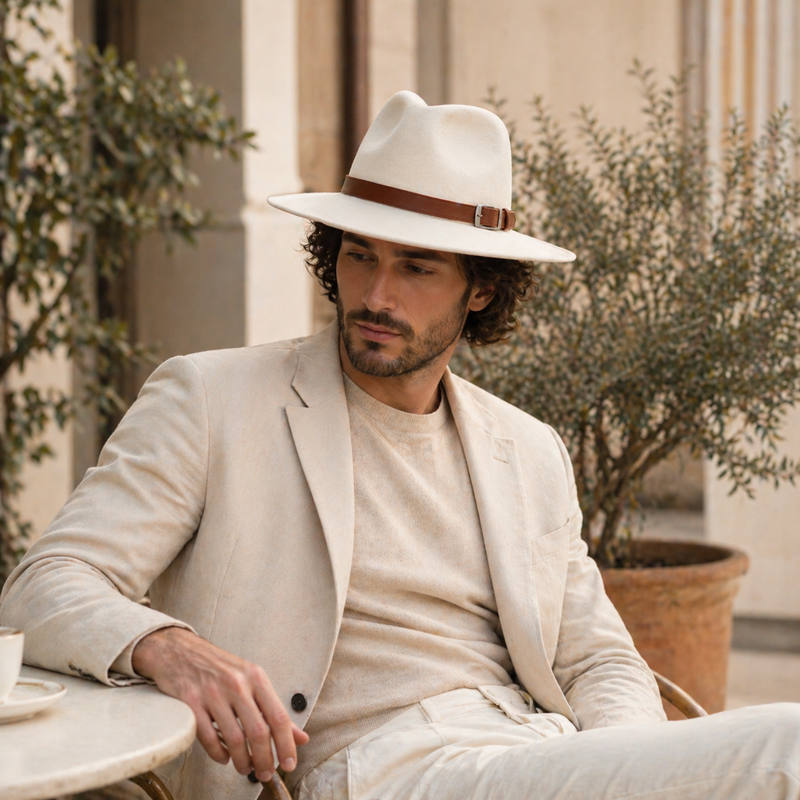 Sterling Classic Wide™ Brim Fedora Hat Elegant British Style Felt Band