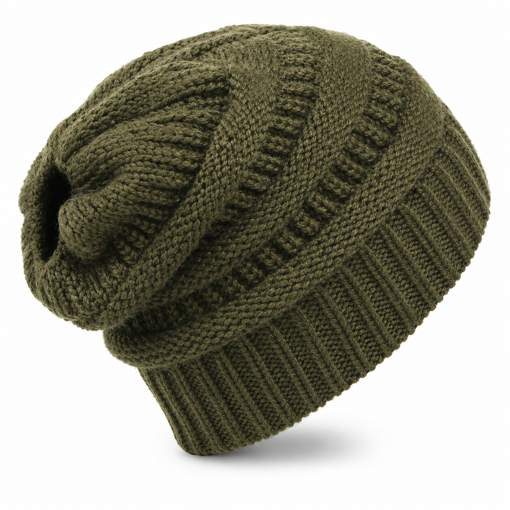 Sterling High Bun™ Beanie Acrylic Cable Knit Hair Opening