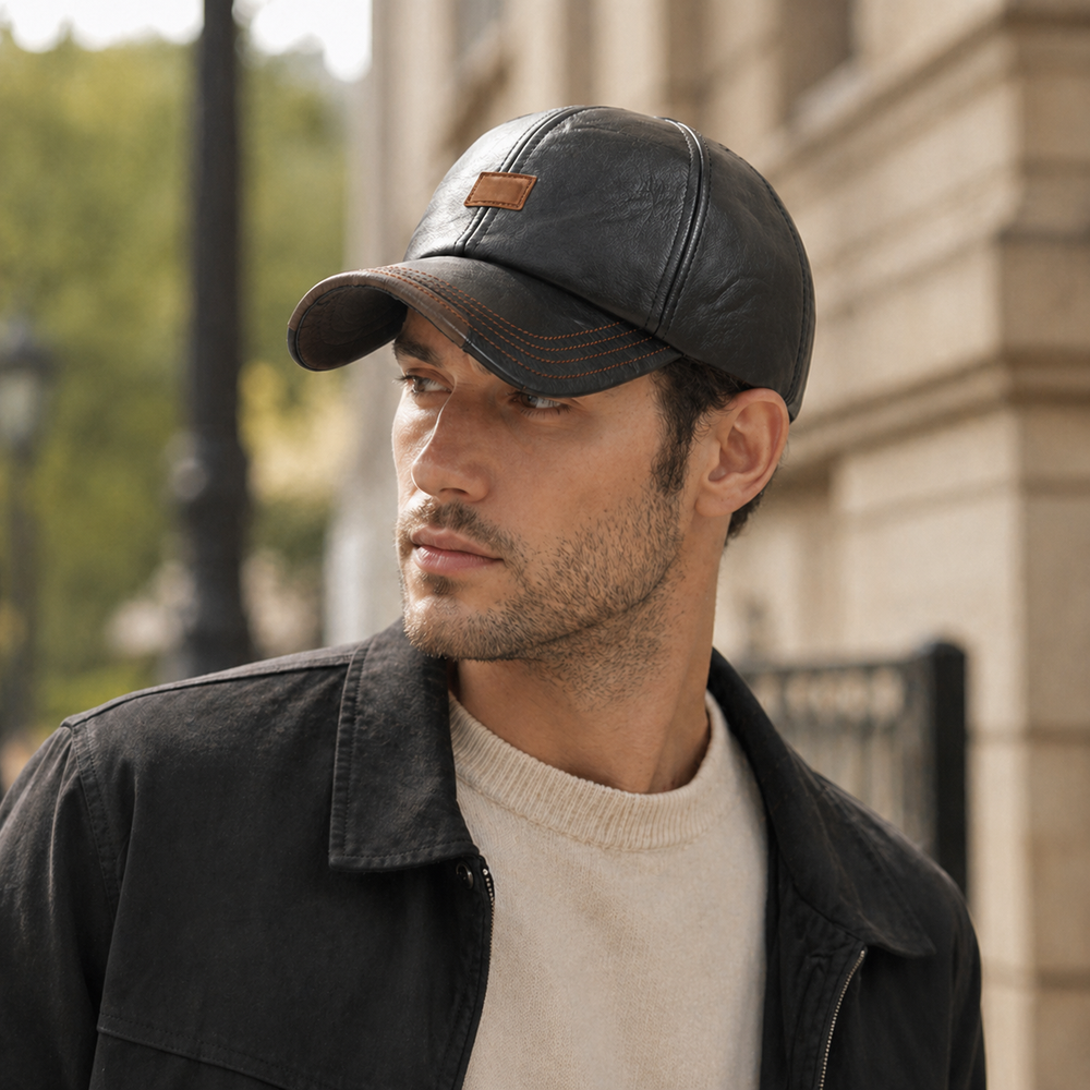 Sterling Leather Cap™ Classic Baseball Cap PU Finish Strap