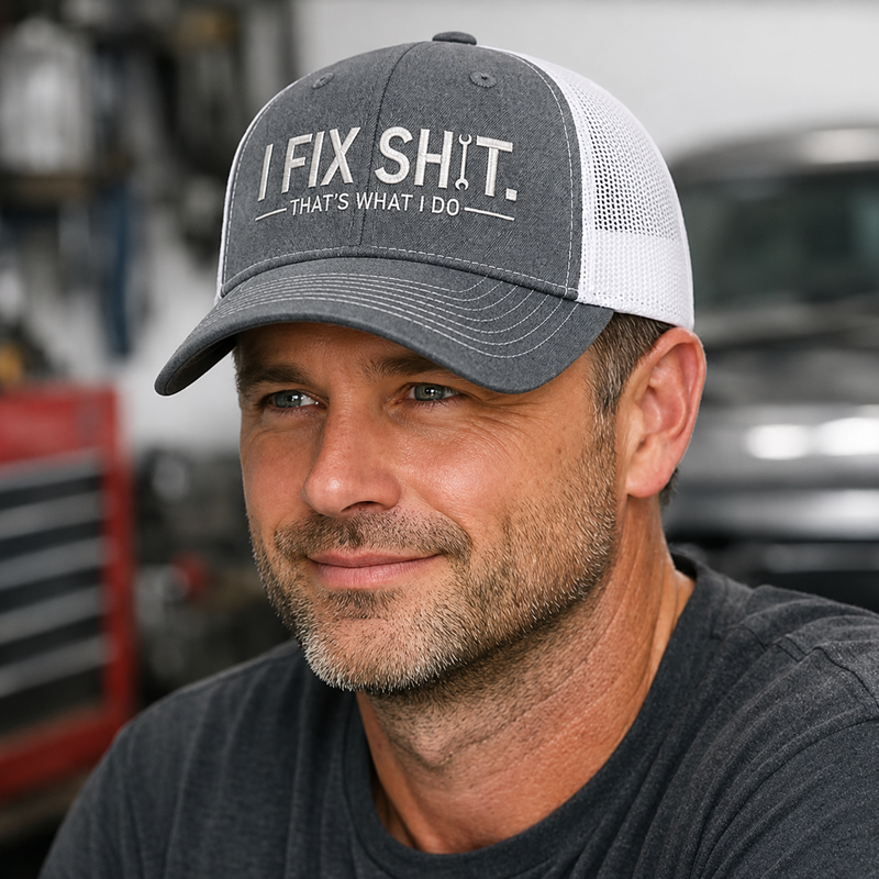 Sterling I Fix Shit™ Trucker Cap Mesh Snapback Patch