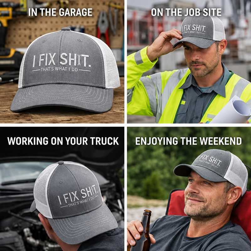 Sterling I Fix Shit™ Trucker Cap Mesh Snapback Patch
