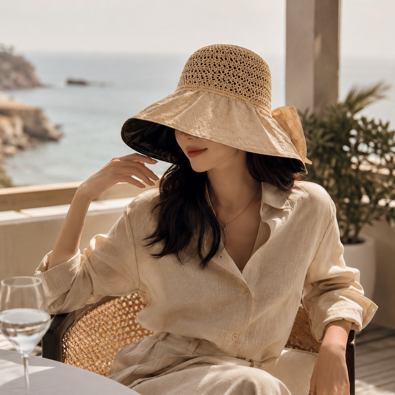 Sterling Foldable Sun Hat™ Wide Brim Fabric Travel Visor