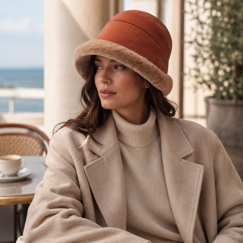 Sterling Fleece Thickened Hat™ Round Crown Plush Brim