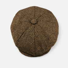 Sterling Vintage™ Wool Newsboy Flat Cap Wool Blend Herringbone