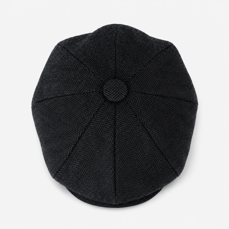 Sterling Vintage™ Wool Newsboy Flat Cap Wool Blend Herringbone