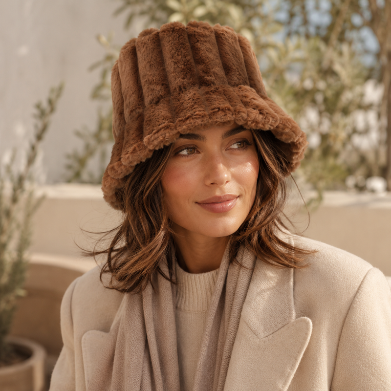 Sterling Lotte Warm & Stylish Bucket Hat™ Plush Knit Soft Brim