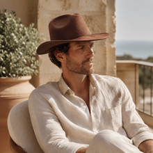 Sterling Classic Suede Western Cowboy Fedora Hat™ Pinched Crown