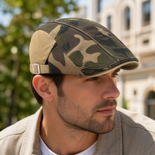 Sterling™ Camouflage Cotton Flat Cap Washed Camo Buckle Strap