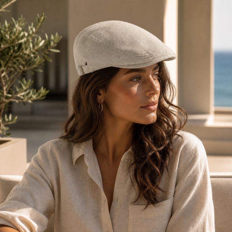 Sterling Classic British Flat Cap™ Wool Blend Herringbone Crown