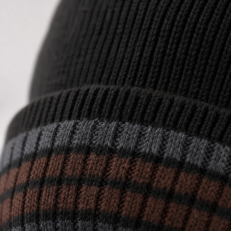 Sterling Striped Beanie™ Ear Cover Soft Knit Fit