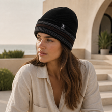 Sterling Striped Beanie™ Ear Cover Soft Knit Fit