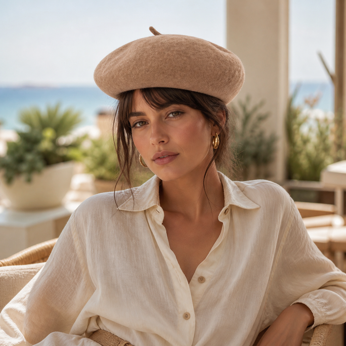 Sterling Renoir™ Beret Wool Knit Soft Cabillou Detail