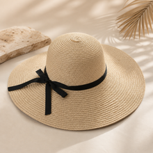 Sterling Wide Brim™ Straw Sun Hat Woven Bow Detail