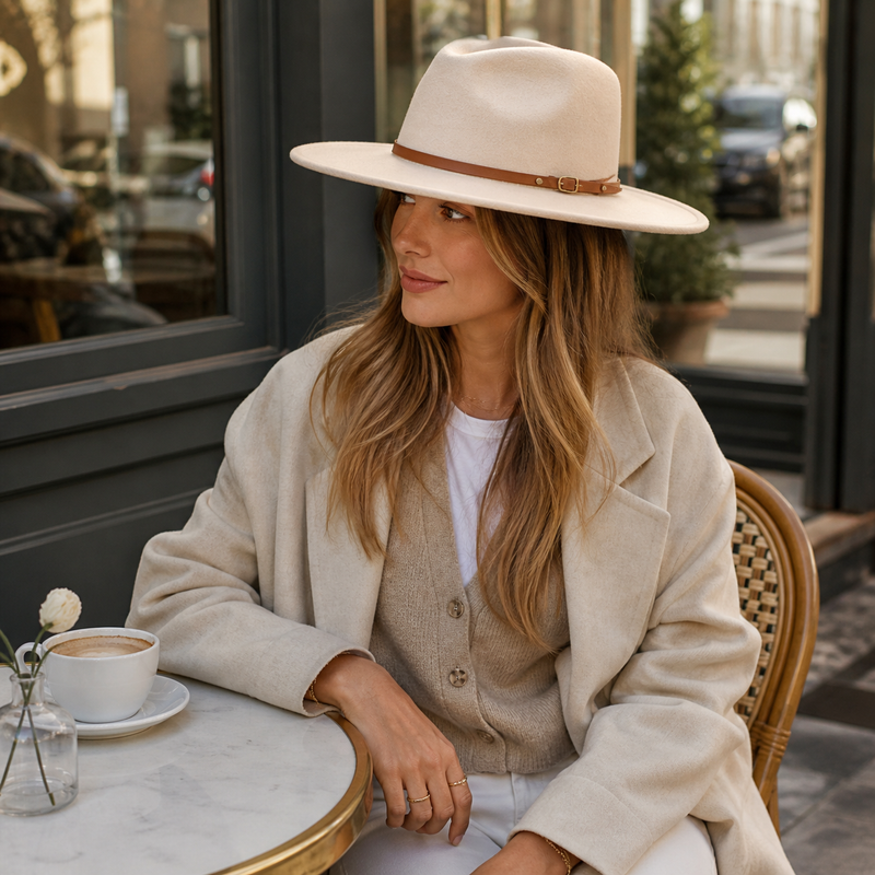 Sterling Chapman™ Wide Brim Felt Fedora With Belt Strap