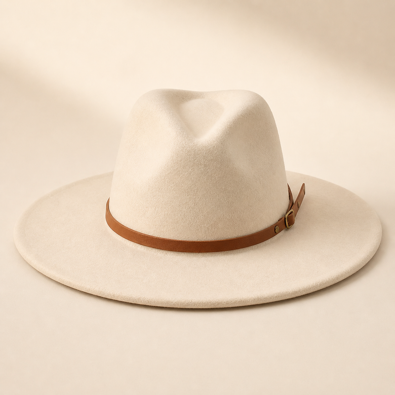 Sterling Chapman™ Wide Brim Felt Fedora With Belt Strap