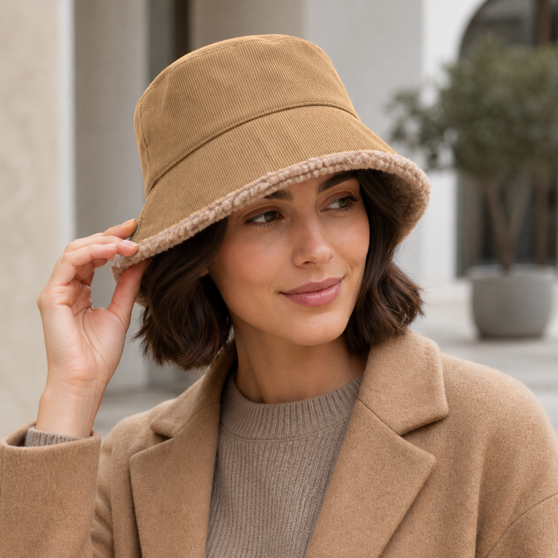 Sterling Blaine Bucket™ Hat Corduroy Faux Fur Lining