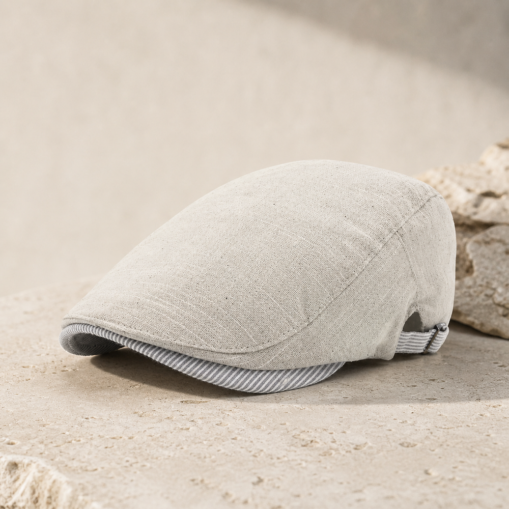 Sterling Cotton Linen™ Cheesecutter Cap Dome Short Brim