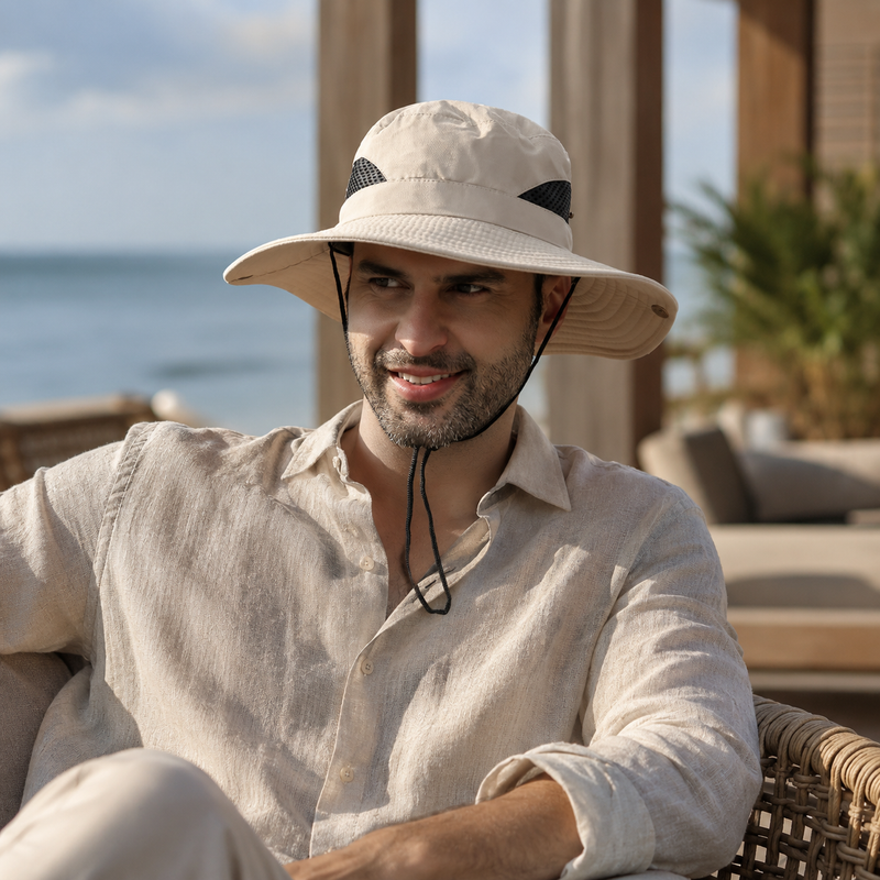 Sterling™ NZ Outdoors Wide Brim Fabric Sun Hat Airflow Crown