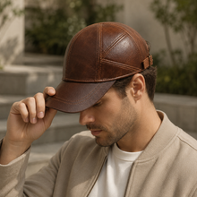 Sterling Greeley Baseball™ Cap Cowhide Leather Adjustable Back
