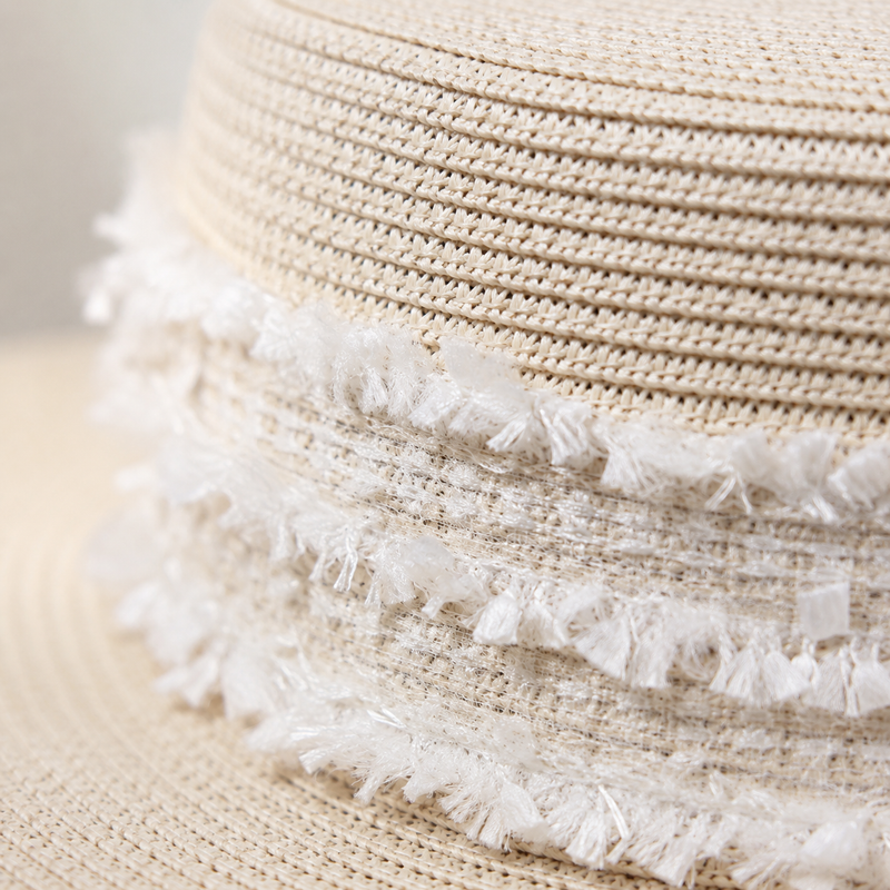 Sterling Hepburn™ Red Monochrome Flat Top Straw Hat Ladies